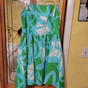 Lilly Pulitzer dragonfly strapless dress size 14